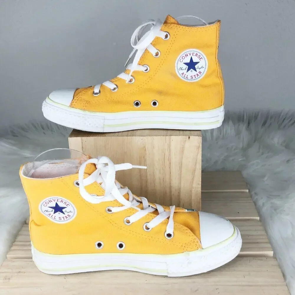 Converse All Star Chuck Taylor Space Hi Orange White Canvas Sneaker Girls Sz 1.5